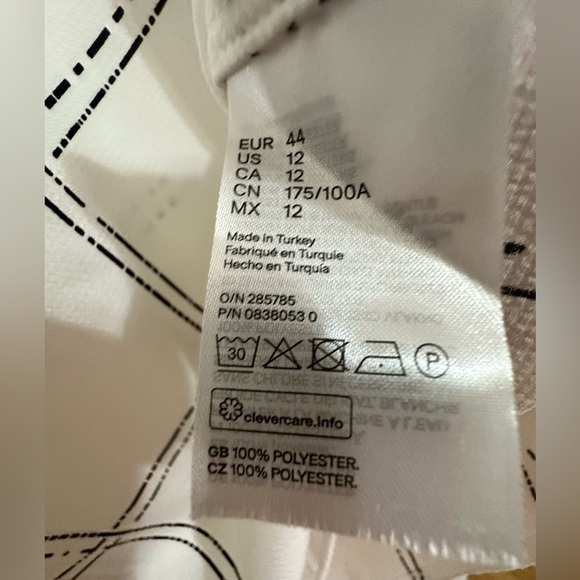 LADIES WHITE TOP WITH BLACK STRIPES - Picture 2 of 2